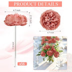 56 Pcs Peonies Artificial Flowers, 4.8’’ Fake Peonies - Dusty Pink - Image 2