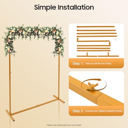 6.6ftx5ft Backdrop Stand, Portable Pipe and Drape Backdrop Stand for Parties Silver Wedding Garden Balloon Arch Frame for Wedding Birthday Parties Banquets Background Decor (4.9x 6.6ft) - Image 5