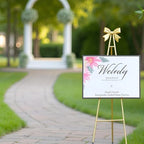 53”H Metal Gold Easel Stand for Sign Heavy Duty with Bow Top - Image 2