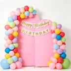Set of 2 Metal Arch Backdrop Stands with Pink Covers, 6/7.2FT - Image 7