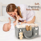 PeraBella Baby Diaper Caddy Organizer with Handle, Boy & Girl Shower Gift Basket, Portable Diaper Storage Basket Bin for Wipes, Newborn Baby Essentials Registry Search Must Haves, Car Caddy Organizer - Image 5