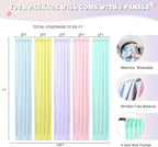 Rainbow Backdrop Curtains - 10x7FT Unicorn Backdrop Curtains - 5 Panels Pastel Backdrop Wrinkle-Resistant for Birthday Party Baby Shower Wedding Classroom Decor Photography Background - Image 2