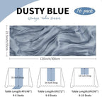 16 Pack Dusty Blue Cheesecloth Table Runner 21.5 x 120 Inches Boho Gauze Table Runners 10FT Long Cheese Cloth Table Runner for Bridal Shower Baby Shower Birthday Party Wedding Decor - Image 3