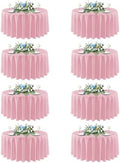 sancua Pink Round Tablecloth 90 Inch Fit 30-72 Inch Tables, 8 Pack by sancua