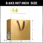 EUSOAR Small Paper Bags, 50pcs 8.6"x3.9"x7 Gold Gift Wrap Bags with Handles Bulk, Retail Shopping Merchandise Wrapping Paper Bags for Craft Grocery, Business, Wedding Birthday Party Favor - Image 2