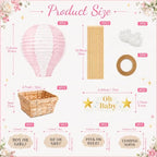 Light Pink Hot Air Balloon Decorations for Baby Shower Table Centerpieces - Image 2