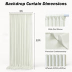 30x12 ft Ivory Backdrop Curtains for Weddings Parties, Birthdays and Photos - Image 6