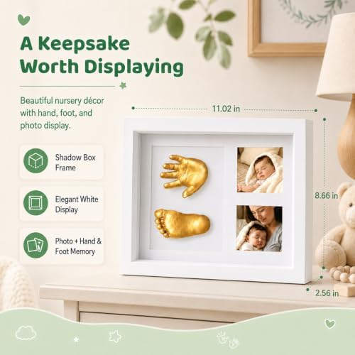 Noosuna Baby Hand and Foot Casting Kit with Shadow Box Frame(11x9 Inch) - Image 6