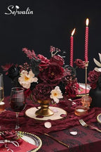 Serwalin Burgundy Black Artificial Flowers, Silk Rose Flowers for Wedding - Image 6
