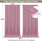 40x10ft Dusty Pink Backdrop Curtain for Wedding Parties Wrinkle Free Fabric Pink Drapes Backdrop Decoration for Baby Shower Birthday Photography Decoration 8 Panels, 5ft x 10ft - Image 5