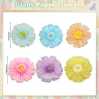 Giegxin 6 Pcs 31.5" 24" Pastel Giant Paper Flower, Fancy Princess Pom Pom - Image 3