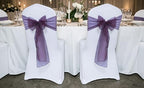 MDS Pack of 150 Organza Chair Sashes for Wedding & Event Décor – Plum - Image 2