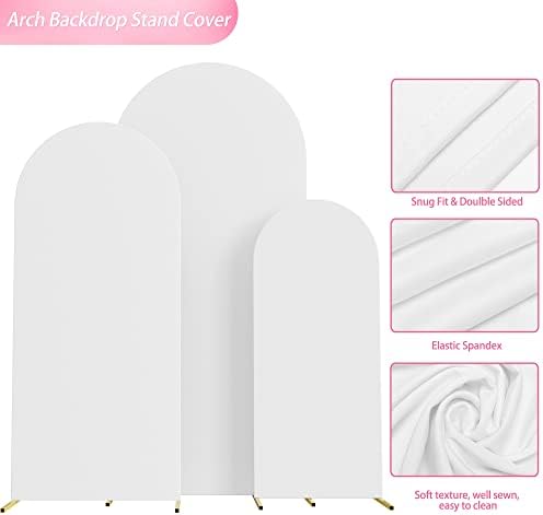 Wokceer Arch Backdrop Cover 6FT,5FT,4FT White Arch Covers Stretchy Backdrop - Image 4