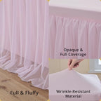 Pink Tulle Tablecloth for 8 FT Rectangle Tables 4-Pack, Ideal for Weddings - Image 4