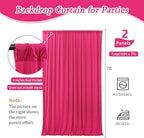 10 x 7 Feet Fuchsia Backdrop Curtain for Partie, Background Curtains for Photoshoot, Birthday, Wedding, Halloween, Thanksgiving, Christmas Day, New Year Party Decorations 5Ft x 7Ft, 2 Panels - Image 2