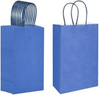 DjinnGlory 100 Pack Small Navy Nautic Blue Paper Gift Bags with Handles Bulk Set for Graduations, Small Business, Birthday Party Treats, 9x5.5x3.15 Inch - Image 2