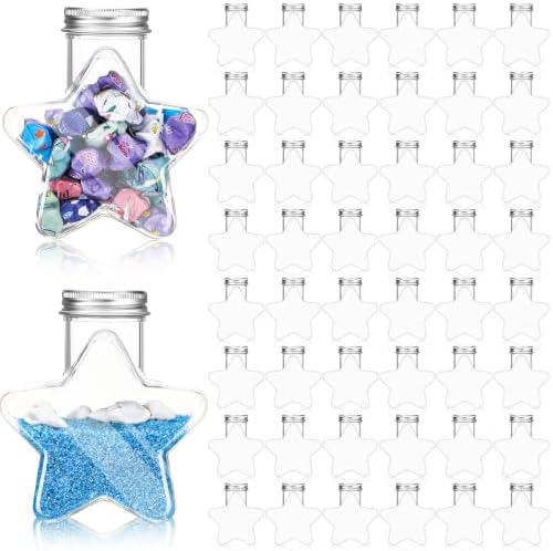 Yinkin 50 Pcs 5.5 oz Star Sand Art Bottles Plastic Clear Bulk, Aluminum Lid by Yinkin
