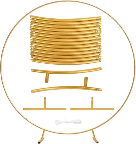 IDAODAN 6.9ft Round Backdrop Stand Circle Arch Frame, Golden Metal Balloon Arch Stand Kit for Wedding Birthday, Balloon Ring Base & Photo Backdrop Decor - Image 7