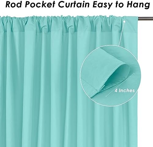 Turquoise Backdrop Curtains 30ftx8ft Mermaid Polyester Photo Drapes - Image 3