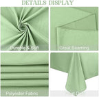 4 Pack Rectangle Tablecloth 90x132Inch Sage Green Washable Polyester Table Cover for Wedding Dining Table Buffet Parties Banquet Decoration - Image 4