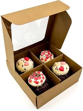 24-Ct Kraft Treat Boxes, 6x6x2.4in, Window & Dividers - Image 2