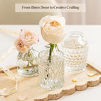 Clear Glass Bud Vase Set of 24 Pcs,Small Bud Vases in Bulk,Glass Crystal Flower Vases Table Centerpieces for Party Event Wedding Decor Baby Shower Decorations (Clear, 24 Pcs) - Image 3