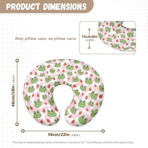 Frog Strawberry Carseat Canopy for Babies Infant Stroller Covers for Boys and Girls Playful Nursing Pillow Cover Cuddle Pillow Slipcover 2PCS Signposts Patterns - Image 5