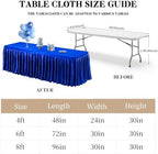 Royal Blue Satin Table Clothes for 8 Foot Rectangle Tables - 8FT Wrinkle Resistant Glitter Rectangle Tablecloths, Party Table Covers for Wedding Banquet, Baby Shower, Birthday, Holiday Dinner - Image 3