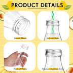Yinkin 20 Sets Plastic Milk Bottles with Straws Bulk Reusable Beverage Containers for Birthday Baby Shower Party with Metal Lids Straws for Milk Juice Smoothies (8 oz,Pastel Color) - Image 3