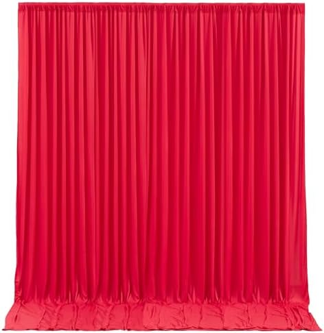 Red Backdrop Curtains 10 Panels-Wrinkle-Free Polyester Photography Drapes Party Photo Backgrounds for Wedding Christmas Photo Backdrops- 40 X10FT by WishCare