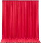 Red Backdrop Curtains 8 Panels-Wrinkle-Free Polyester Photography Drapes Party Photo Backgrounds for Wedding Christmas Photo Backdrops- 32 X10FT (Red) by WishCare