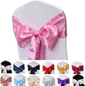 Pink Satin Chair Sashes Bows for Chair,7x108inchs,50pcs by Maiangel