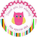 40 Stickers Owl Hot Pink Thank You Party Favor Baby Shower Birthday Gift Label by Unknown