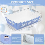 100pcs Blue Cielito Lindo Party Decoration Mexican Paper Food Boat Trays Platos De Barro Mexicanos Disposable Scalloped Mexican Snack Trays For Cinco De Mayo Wedding Baby Shower Party - Image 3