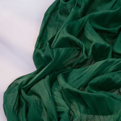 DeZerlor Emerald Green Cheesecloth Table Runners 4 Pack Christmas Runners - Image 3