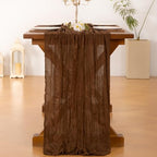 Cheesecloth Table Runner Fall Brown Boho Wedding Birthday Party Home Decor - Image 3