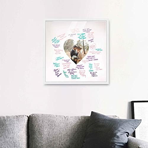 Poster Palooza 20x20 White Autograph & Signature Picture Frame With White Heart Opening Photo Mat for 6x6 Pictures - With Pens, UV Acrylic & Foamboard Backing - Image 6