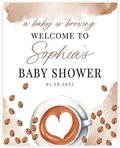 Andaz Press Personalized A Baby is Brewing Baby Shower Decorations, Watercolor Neutral Welcome Sign Decor Coffee Themed, Brewing Coffee Decorations, 16x20 Inch by AndazPress