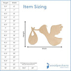 DIY Stork Baby Shower Decorations 12-inch, 1/4 inch Thick, Pack of 1 Pregnancy Announcement/Baby Announcement Sign Prop for Nursery Decor, by Woodpeckers - Image 5