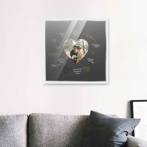 Poster Palooza 16x16 White Autograph & Signature Picture Frame With Black Heart Opening Photo Mat for 5x5 Pictures - With Pens, UV Acrylic & Foamboard Backing - Image 6