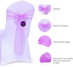 Pack of 100 Organza Chair Sashes for Wedding & Event Décor – Light Purple - Image 3