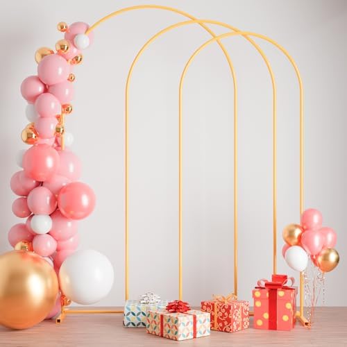 7.2FT+6.6FT+6FT Arch Wedding Arch Backdrop Stand, Heavy Duty Metal Arch Frame for Balloons, Flowers & Fabric, Event Decoration Stand for Ceremony, Party & Photos - Image 3