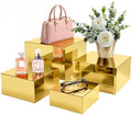 4Pcs Acrylic Risers Display Stands, Food Risers for Buffet Table, Gold by Unknown