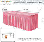 Pink Spandex Table Skirts for 8 ft Folding Table Baby Shower 2 Pcs - Image 5