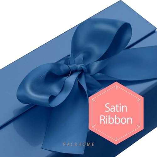PACKHOME 3 Extra Large Blue Gift Boxes Ribbon Magnetic Lids 17x14.5x5.5in - Image 4