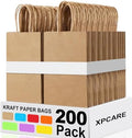 XPCARE Brown Paper Bags with Handles, 200Pcs 5.25x3.25x8.25'' Kraft Bags by XPCARE