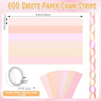 TaoBary Pink Party Decorations, 6 Roll Crepe Streamers 600 Paper Strips Chain Garland 4 Star Hanging 2 Felt Pennant Flag 2 Paper Fans Garland 6 Four Leaf Clover Streamers for Birthday Party - Image 4