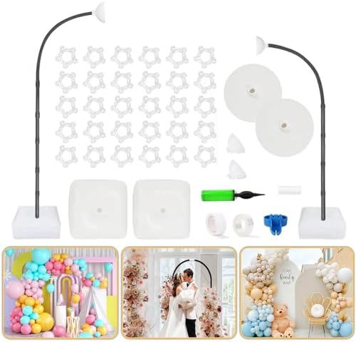 Bazen Balloon Arch Kits 8.2FT & 6FT Black Balloon Arch Stand With Base by Bazen