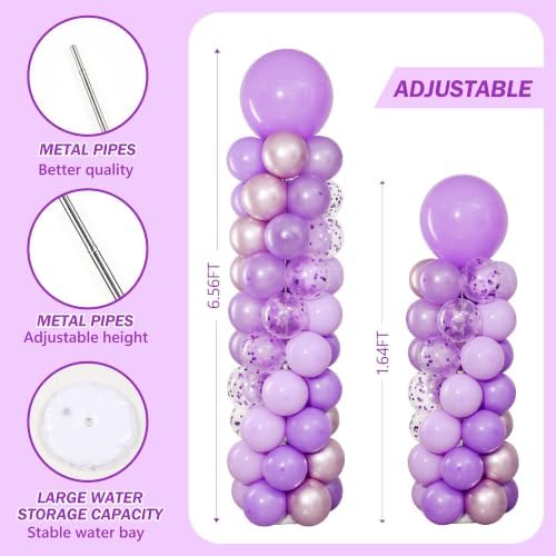 Purple Balloon Column Stand Kit of 2 with Lavender Balloons - Image 4
