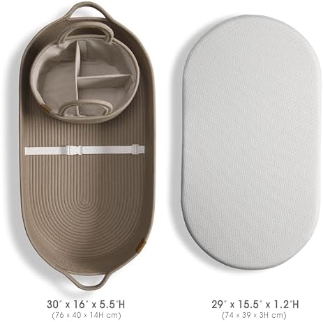Baby Changing Basket Includes Diaper Caddy - Soft & Waterproof Dual-Cover, Portable, Changing Pad for Dresser & Changing Table, Gift for Baby Shower, Organic Cotton Rope - Image 2